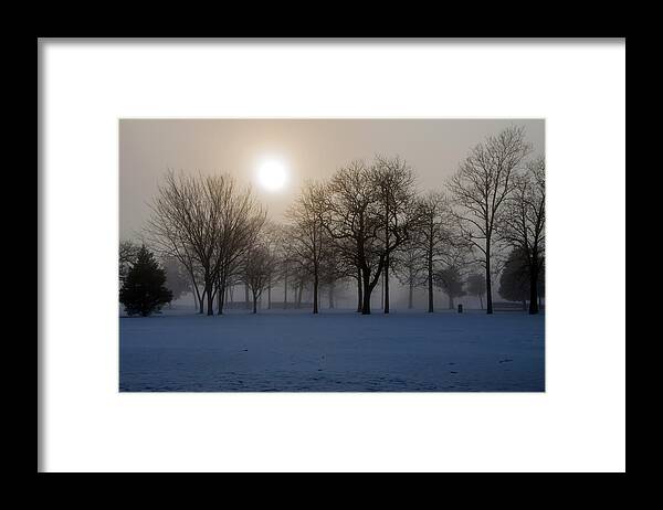Fog Framed Print featuring the photograph Trees In The Mist by Cathy Kovarik