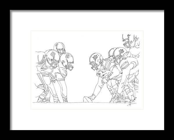 Black Framed Print featuring the drawing Trench Warfare by Calvin Durham