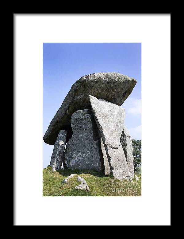 Digital Print Framed Print featuring the photograph Trethevy Quoit, Cornwall by Tony Mills