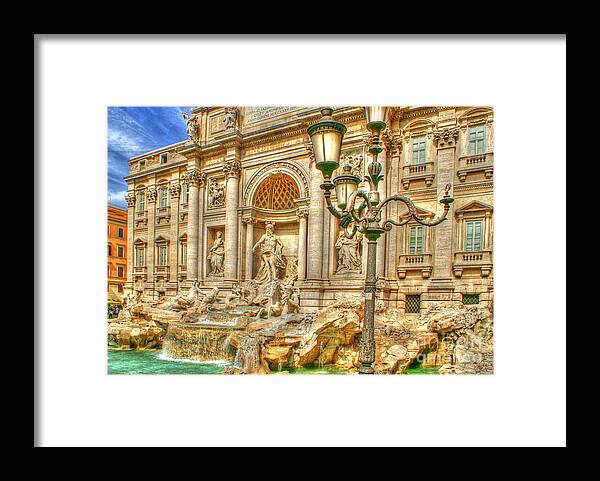 Fountain Framed Print featuring the photograph Trevi Fountain in Rome by David Birchall