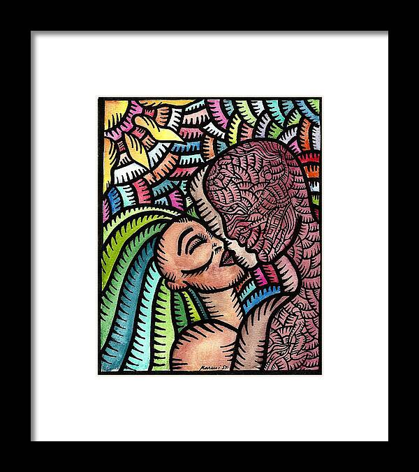 Tagabanua Framed Print featuring the painting Triangle of Love 3 by Marconi Calindas