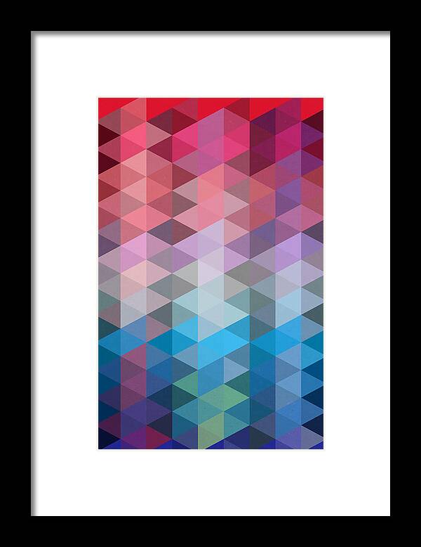 Contemporary Framed Print featuring the painting Triangles by Mark Ashkenazi