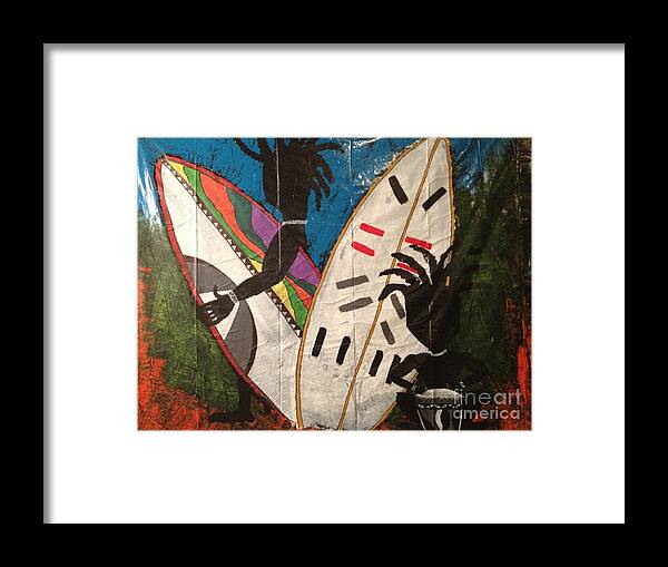 Drum Framed Print featuring the painting Tribal Drum by Damion Powell