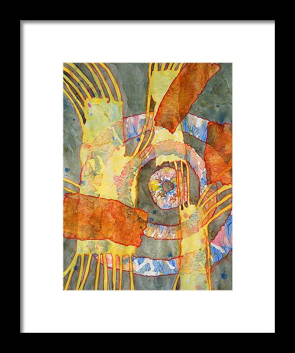 Abstract Framed Print featuring the painting Tribal Memories by Lynda Hoffman-Snodgrass