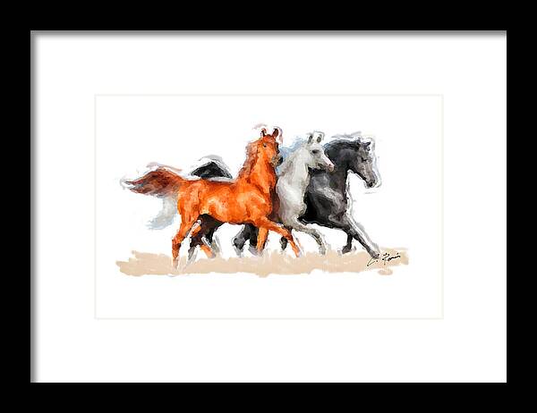 Tri Framed Print featuring the painting TriColor by Charlie Roman