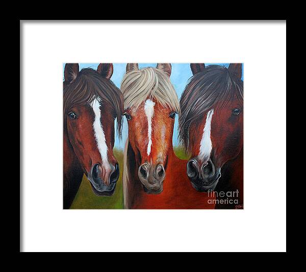 Horse Framed Print featuring the painting Trio by Debbie Hart