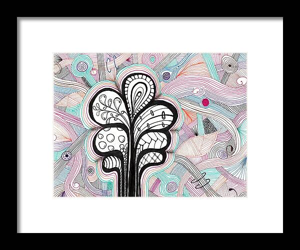 Doodle Framed Print featuring the drawing Trippy Trees by Lori Thompson