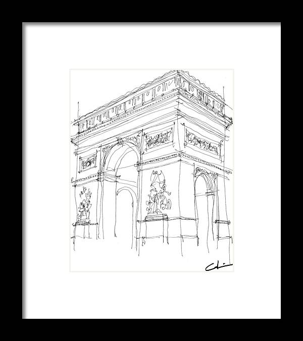 Sketch Framed Print featuring the drawing Triumphal Arch Sketch by Calvin Durham