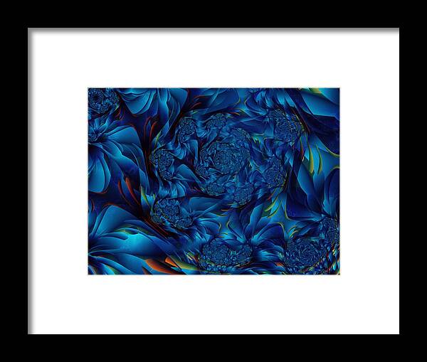 Fractal Framed Print featuring the digital art Tropical Blue by Richard Ortolano