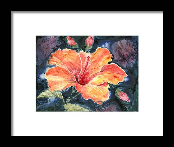 Tropic Framed Print featuring the painting Tropical Explosion by Marsha Elliott
