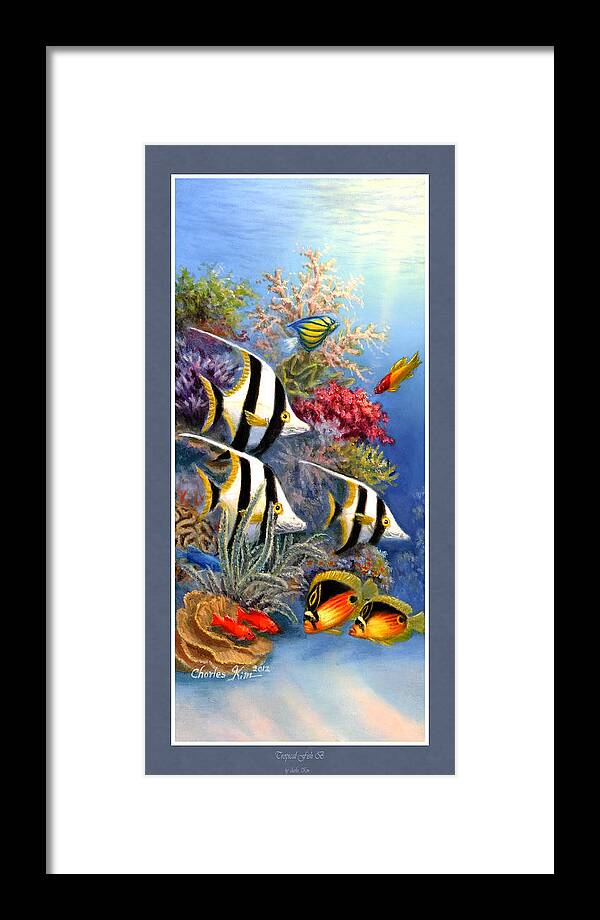  Tropical Fish Framed Print featuring the painting Tropical fish A by Charles Kim