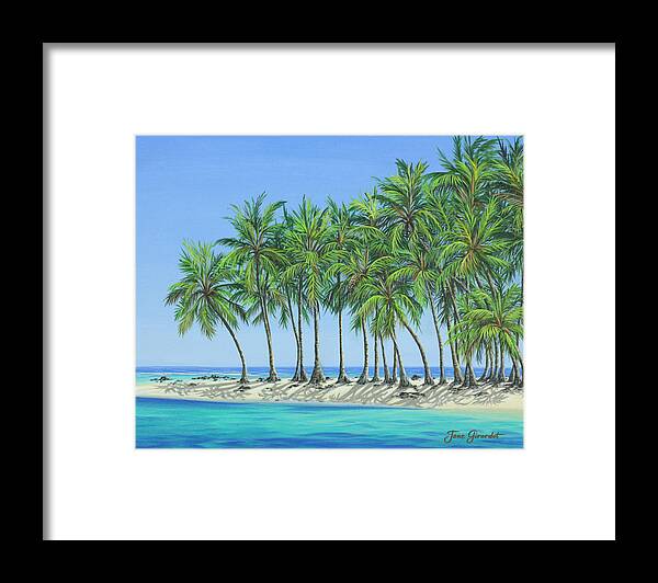 Ocean Framed Print featuring the painting Tropical Lagoon by Jane Girardot