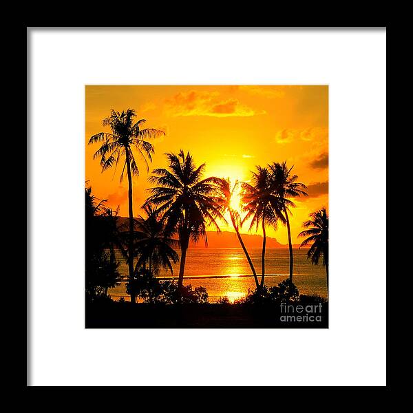  Tropical Beach Framed Print featuring the photograph Tropical Sunset by Scott Cameron