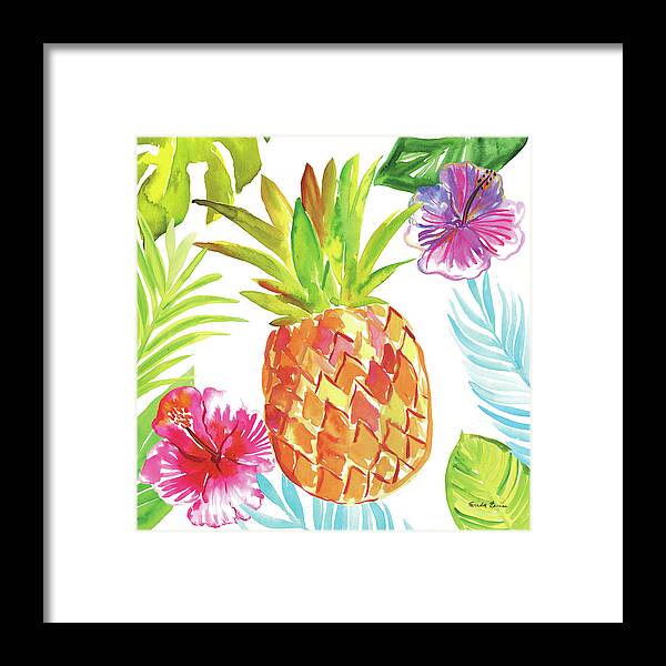 Blue Framed Print featuring the painting Tropicana Vi by Farida Zaman