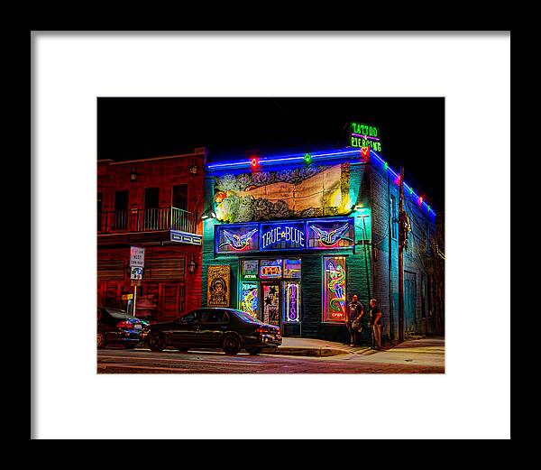 Austin Framed Print featuring the photograph True Blue Tatoos by Tim Stanley