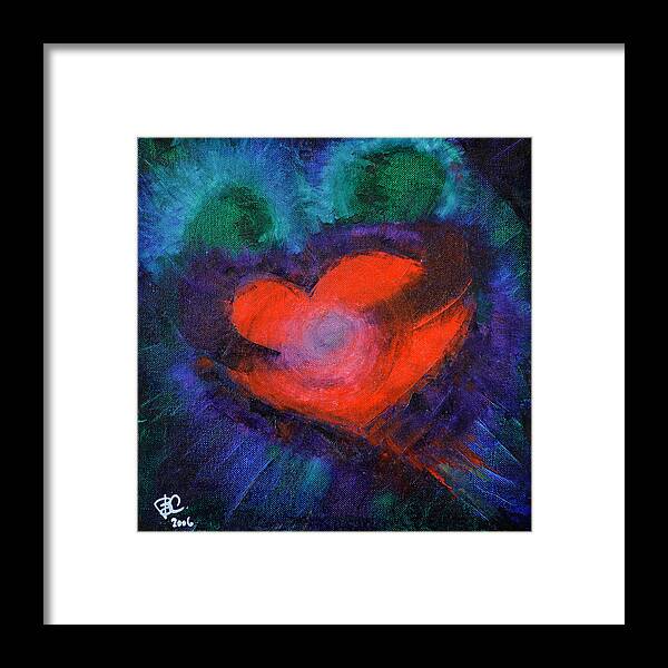 Red Heart Framed Print featuring the painting True Love by Belinda Capol