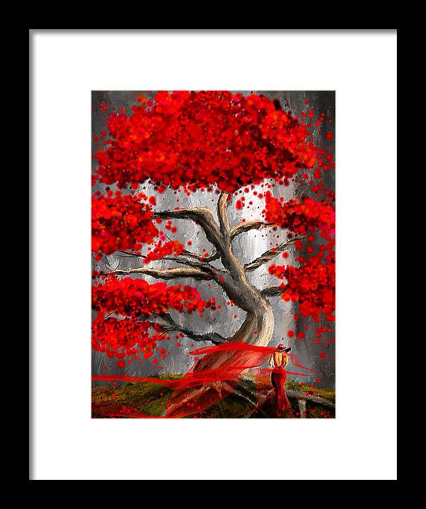 Red And Gray Framed Print featuring the painting True Love Waits - Red And Gray Art by Lourry Legarde