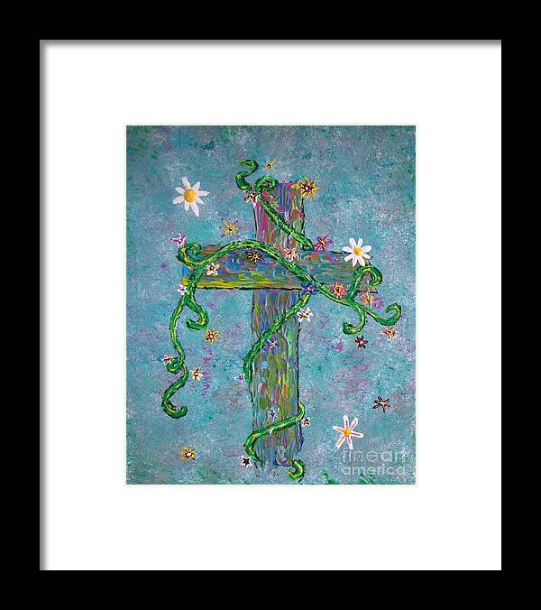 Abstract Framed Print featuring the painting Trust In Him by Jacqueline Athmann