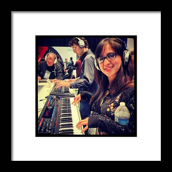 Nammshow2013 Framed Print featuring the photograph Trying The #rhythm Effects At #roland by Claudia Garcia Trejo