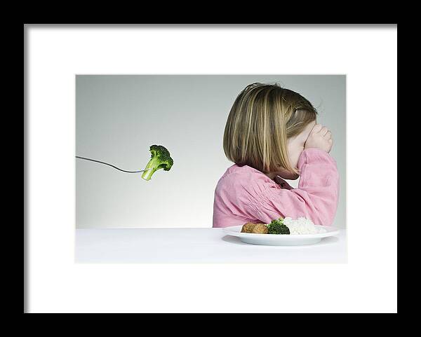 Broccoli Framed Print featuring the photograph Trying To Get a Child To Eat Her Greens by ClarkandCompany