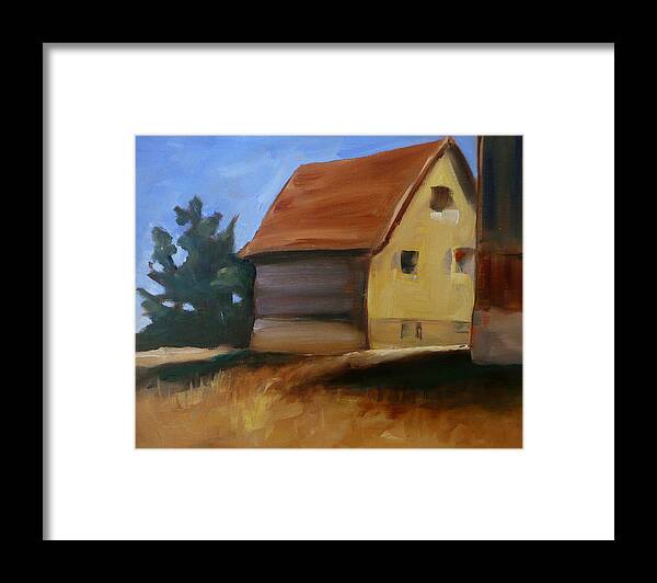 Barn Framed Print featuring the painting Tucked Away by Jo Appleby