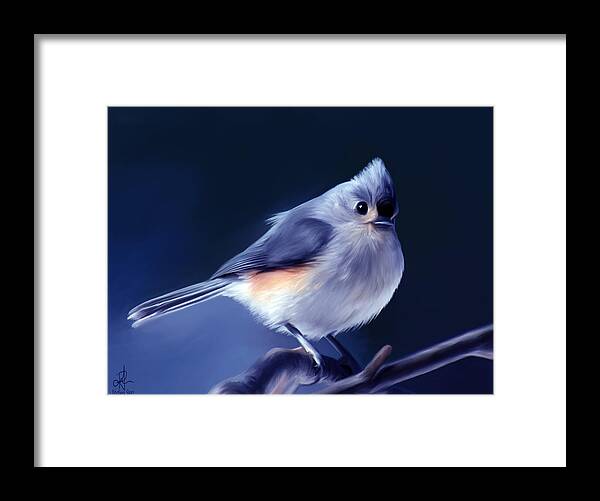 Bird Framed Print featuring the painting Tufty the Titmouse by Pennie McCracken