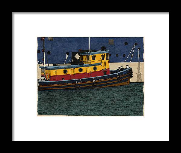 Tug Boat Framed Print featuring the drawing Tug by Meg Shearer