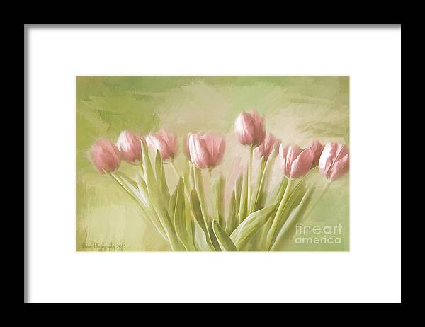Tulips Framed Print featuring the painting Tulip Bouquet by Linda Blair