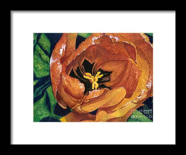Flower Framed Print featuring the painting Tulip Swirl by Barbara Jewell