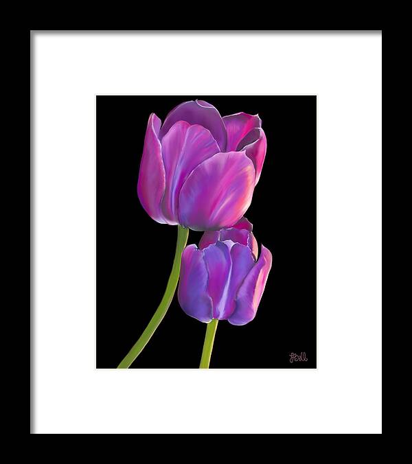 Tulip Framed Print featuring the painting Tulips 2 by Laura Bell