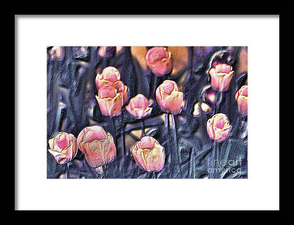 Tulips Framed Print featuring the digital art Tulips by Leo Symon