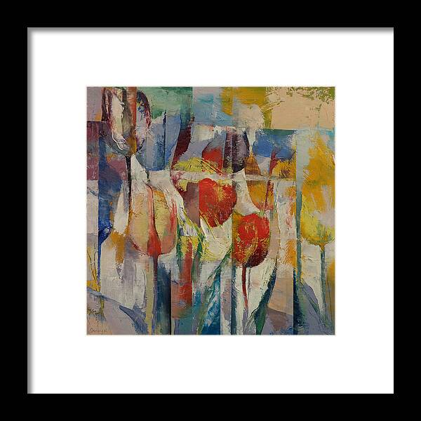 Tulips Framed Print featuring the painting Tulips by Michael Creese