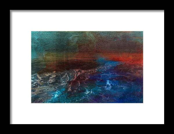 Hand-painted Photo Framed Print featuring the painting Turbulence by Bonnie Bruno