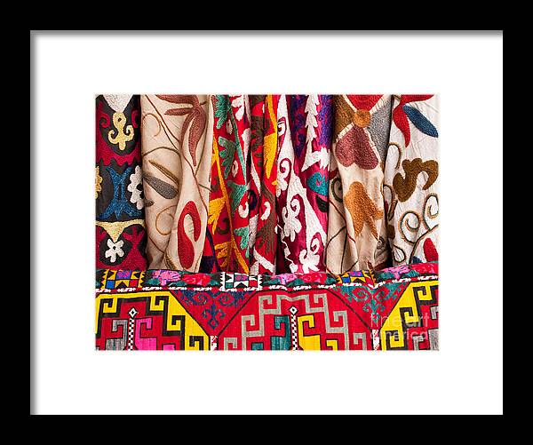 Turkish Framed Print featuring the photograph Turkish Textiles 03 by Rick Piper Photography