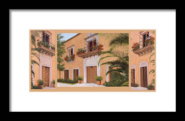 Tuscany Framed Print featuring the painting Tuscan Dreams Triptych by Diane Romanello