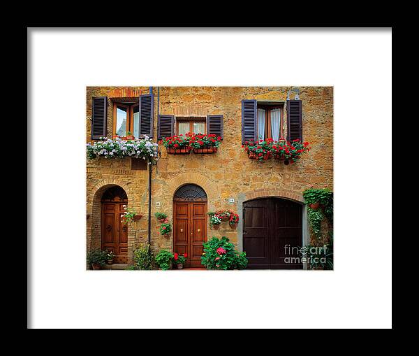 Europe Framed Print featuring the photograph Tuscan Homes by Inge Johnsson