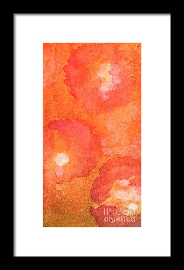 Abstract Flowers Framed Print featuring the painting Tuscan Roses by Linda Woods