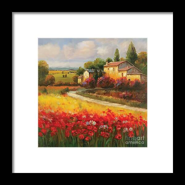 Tuscany Framed Print featuring the painting Tuscan Villa by Tim Gilliland