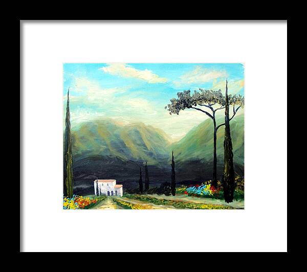 Tuscany Paintings Framed Print featuring the painting Tuscany Colors by Larry Cirigliano