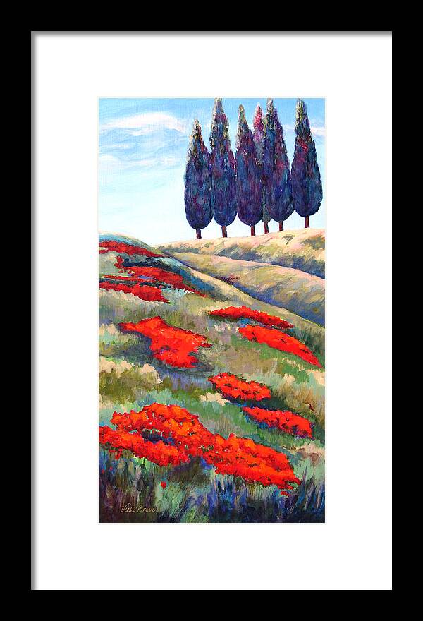 Italian Landscape Framed Print featuring the painting Tuscany I by Vicki Brevell