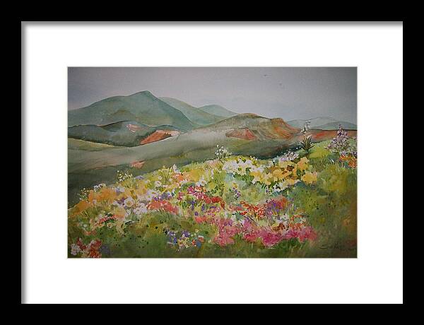 Tuscany Framed Print featuring the painting Tuscany in Springtime by Sue Kemp
