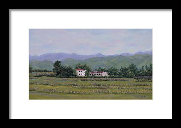 Landscape Framed Print featuring the painting Tuscany by Joanne Grant
