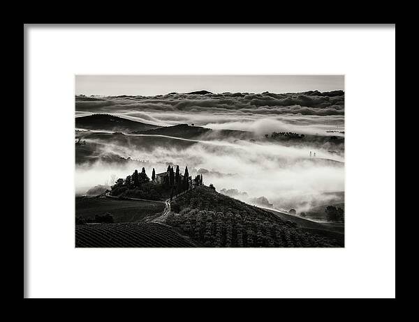 Landscape Framed Print featuring the photograph Tuscany by Nina Pauli