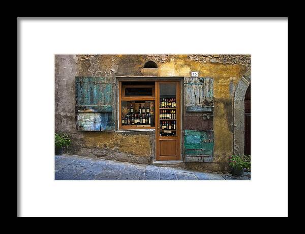 Italy Framed Print featuring the photograph Tuscany Wine shop by Al Hurley