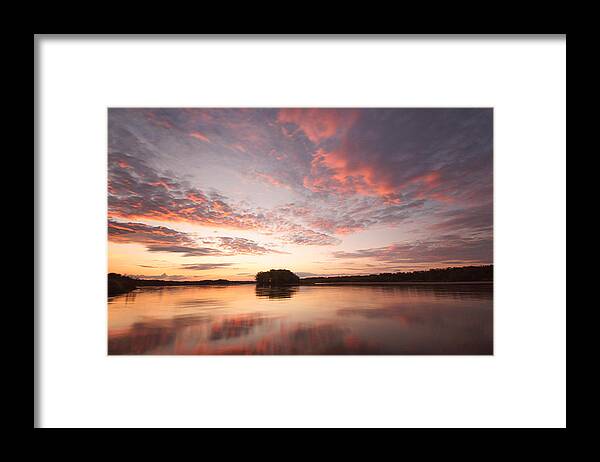 Wisconsin River Framed Print featuring the photograph Twilight on the Wisconsin River by Leda Robertson