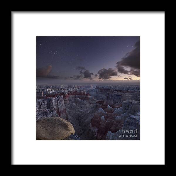 Coal Mine Canyon Framed Print featuring the photograph Twilight over Coal Mine Canyon by Keith Kapple