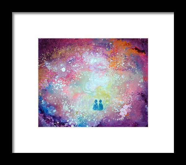 Twin Flames Framed Print featuring the painting Twin Flames by Ashleigh Dyan Bayer