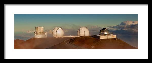 Keck Framed Print featuring the photograph Twin Keck telescopes atop Mauna Kea by Craig Watanabe