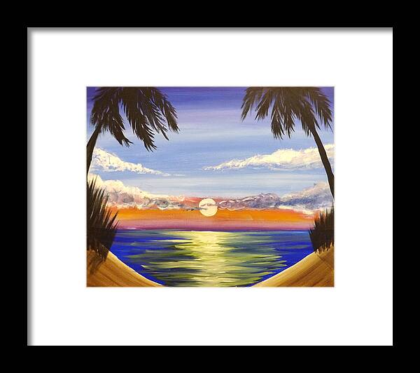 Twin Palms Framed Print featuring the painting Twin Palms by Darren Robinson