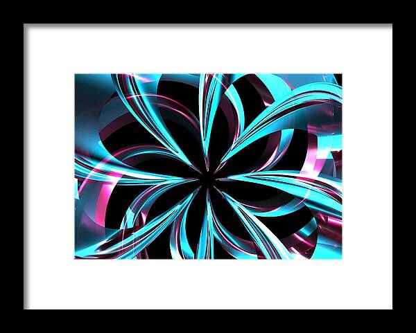 Spirals Framed Print featuring the digital art Twisted Blue by Louis Ferreira